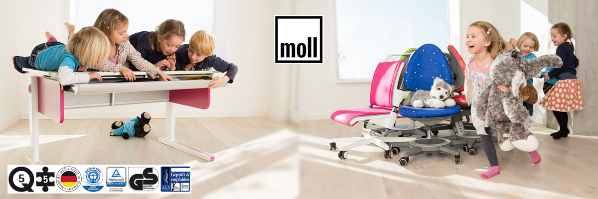 Ergonomische und mitwachsende Schreibtische und Schreibtischstühle von Moll Ergonomische und mitwachsende Schreibtische und Schreibtischstühle von Moll