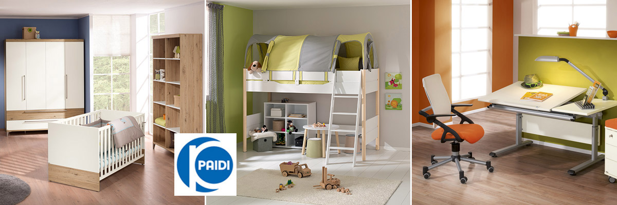 Umfangreiche Möbelserien für Babys, Kinder und Jugendliche, sowie Kinderschreibtische, Stühle, Container und Lampen von Paidi Umfangreiche Möbelserien für Babys, Kinder und Jugendliche, sowie Kinderschreibtische, Stühle, Container und Lampen von Paidi