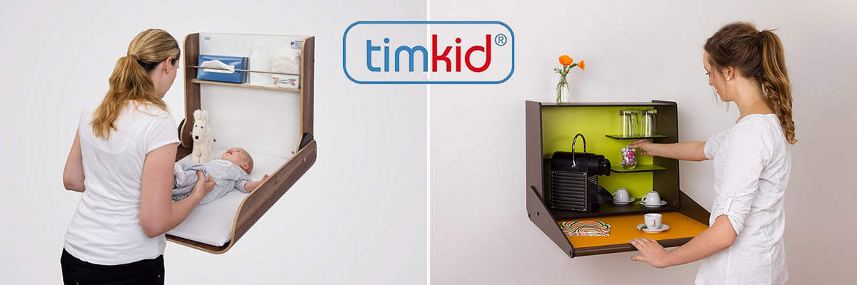 Wand-Wickeltische und klappbare Wandregale von Timkid Wand-Wickeltische und klappbare Wandregale von Timkid