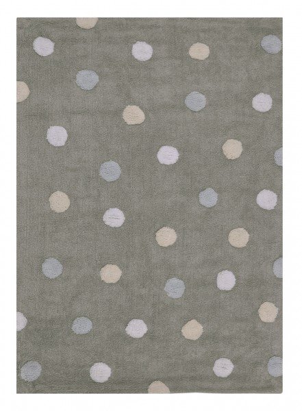 Lorena Topos Tricolor Gris-Azul (Teppich Punkte Tricolors, grau-blau)