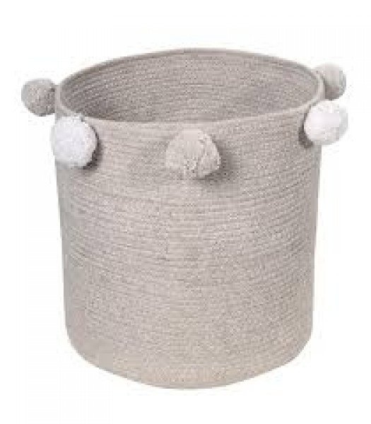 Grauer, waschbarer Baumwollkorb Bubbly Grey von Lorena Canals 