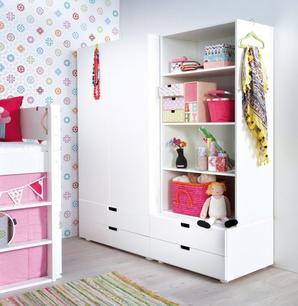 Manis-h Kleiderschrank Zeus 1 in weiß (Lieferumfang: Schrank, Regal, 2 Kommoden)
