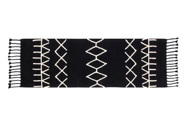 Lorena Black & White Bereber NegroLäufer in 80x230 cm