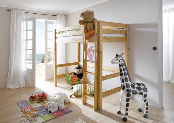 Infans Hochbett mit gerader Leiter