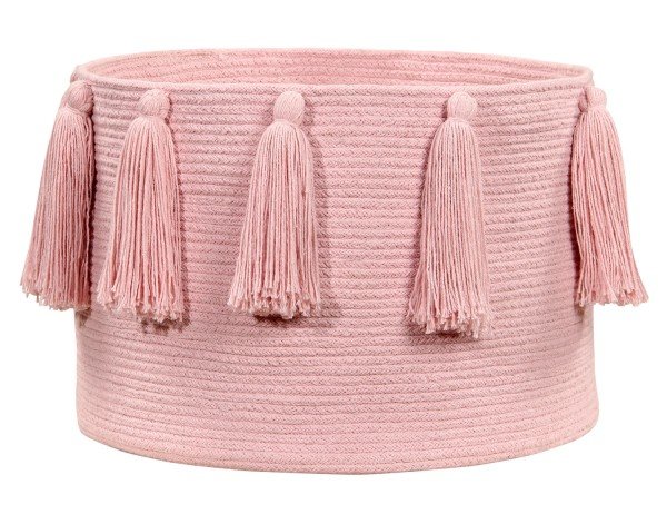Lorena Tassels Basket Pink