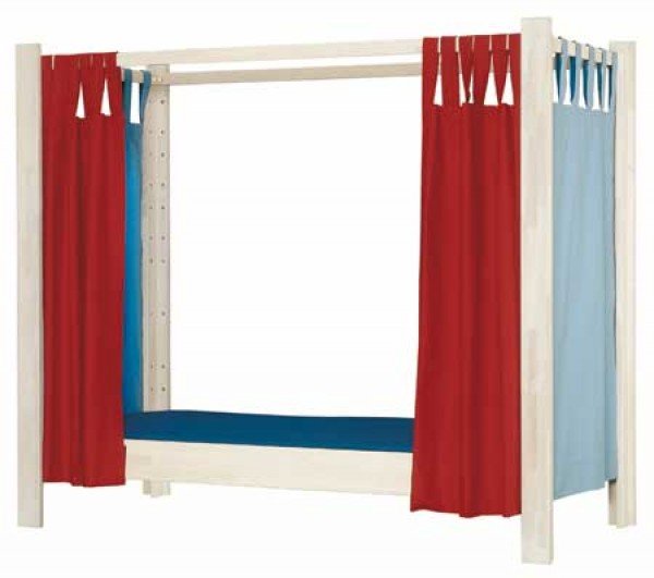 De Breuyn destyle Himmelbett in weiß mit Vorhängen (optional)