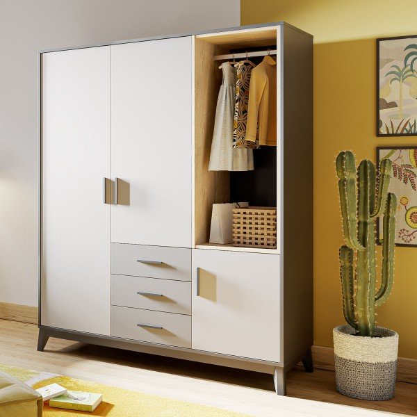 Kleiderschrank Luca, 3-türig