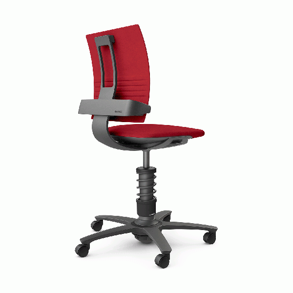 3Dee mit Basis in Aluminium schwarz und Mikrofaserbezug in rot