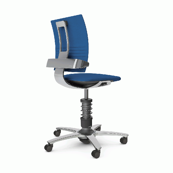3Dee mit Basis in Aluminium poliert und Mikrofaserbezug in blau