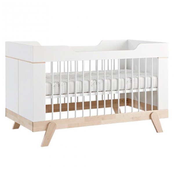 Bild zeigt vorherige Version Babybett mit Metallsprossen.