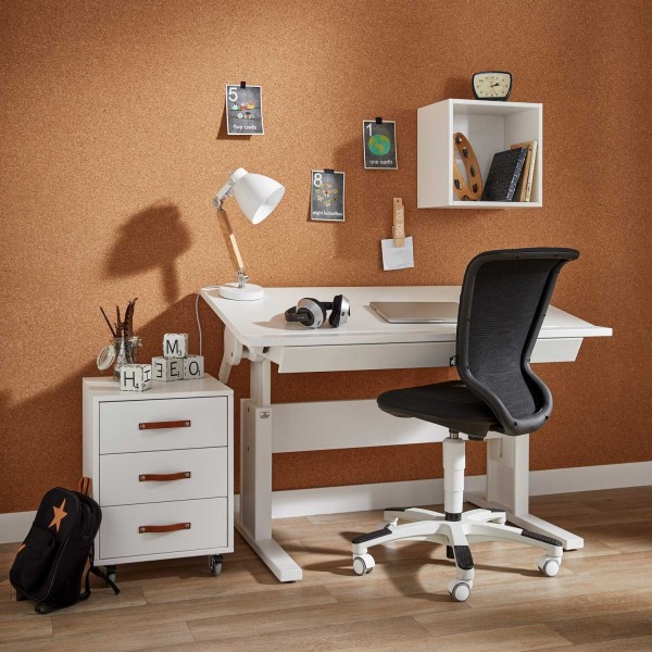 Schreibtisch 30245 weiß mit Schublade (neigbar, höhenverstellbar), B 120cm