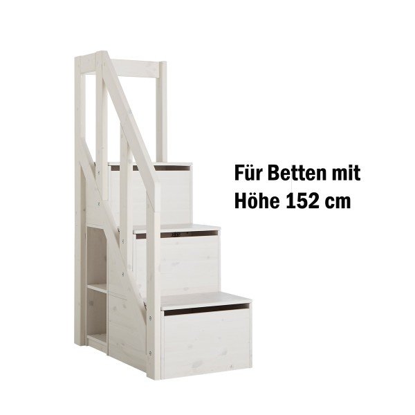 Treppe mit Geländer für mittelhohe Betten, H 152 cm