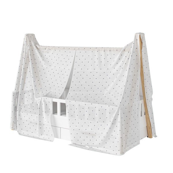 Stoffdach Bella - Grey Stars (für Hausbett Bella) - Wallenfels Onlineshop