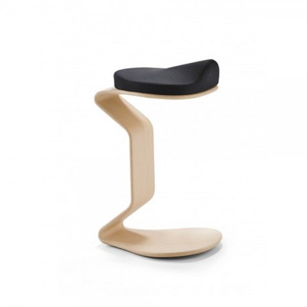 Hocker Ercolino big, H 56cm, Beispiel in Buche mit 3D Sitzpolster