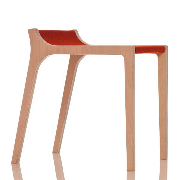 Sibis Xarre Kinderhocker Birke/Filz rot