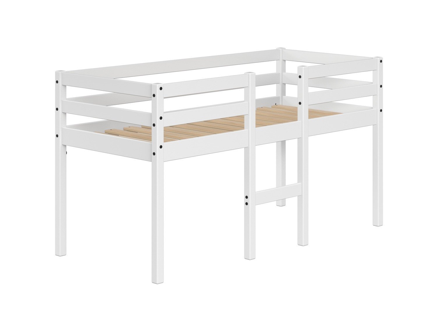 Halbhohes Bett Alfred in weiß, 70 x 160 cm - Wallenfels ...