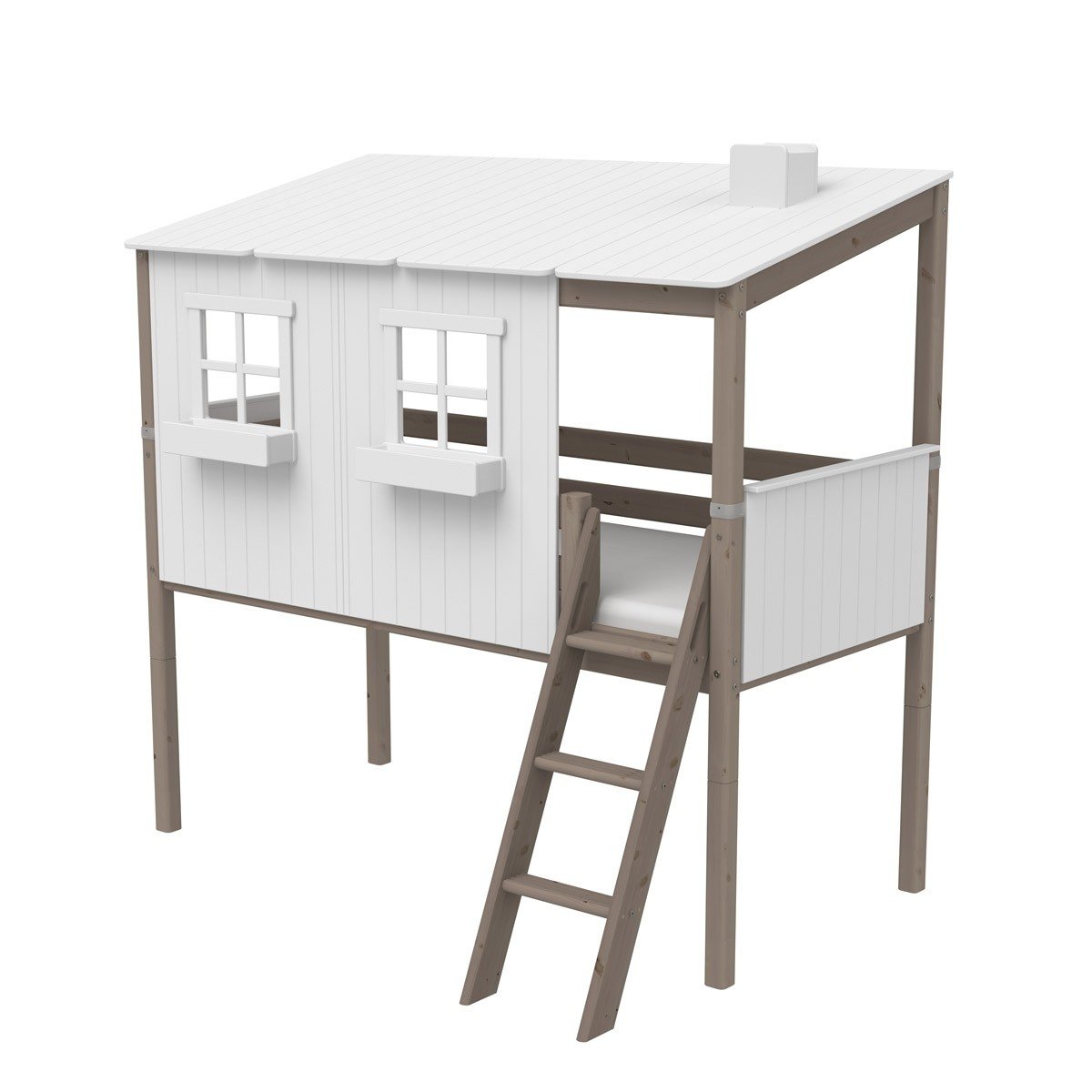 Flexa Halbhohes Huttenbett Forest In Kiefer Terra Weiss