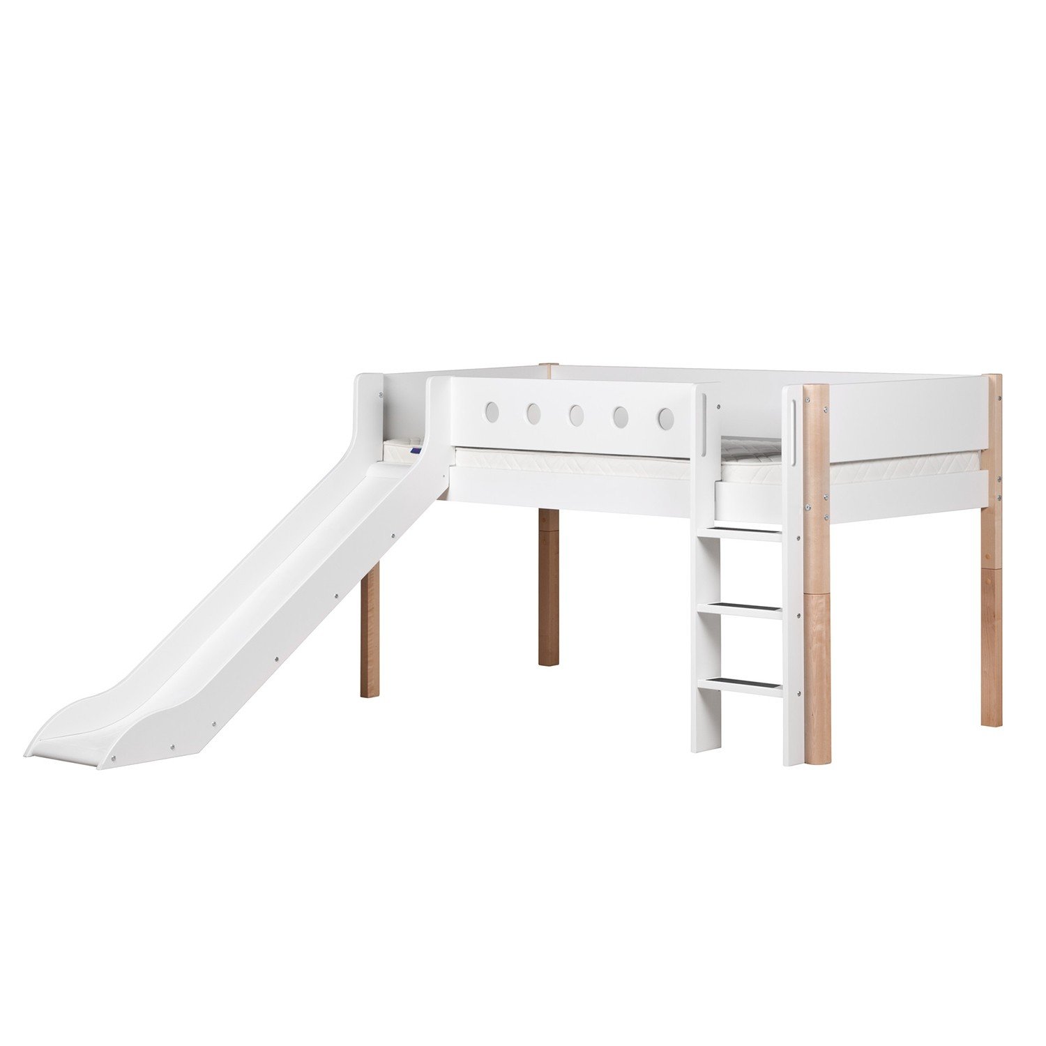 Flexa Halbhohes Bett Mit Rutsche Weiss Pfosten In Natur Wallenfels Onlineshop Anleitungen für die kategorie flexa hochbetten finden sie ihr spezifisches modell und laden sie die anleitung herunter oder sehen sie sich die häufig gestellten fragen an. white halbhohes bett in weiss mit rutsche pfosten in natur gerade leiter 90 x 200cm