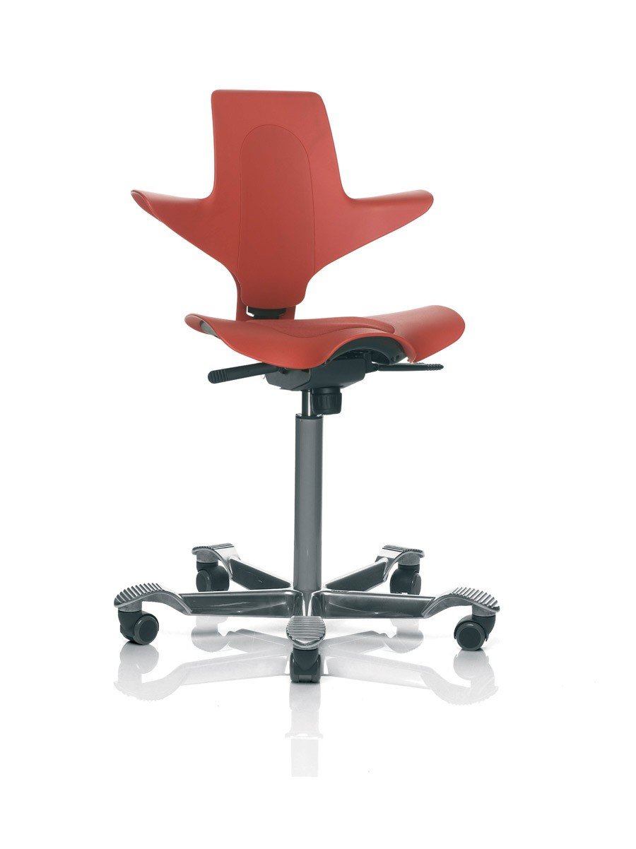 designerstuhl capisco puls 8010 in red aluminiumfußkreuz
