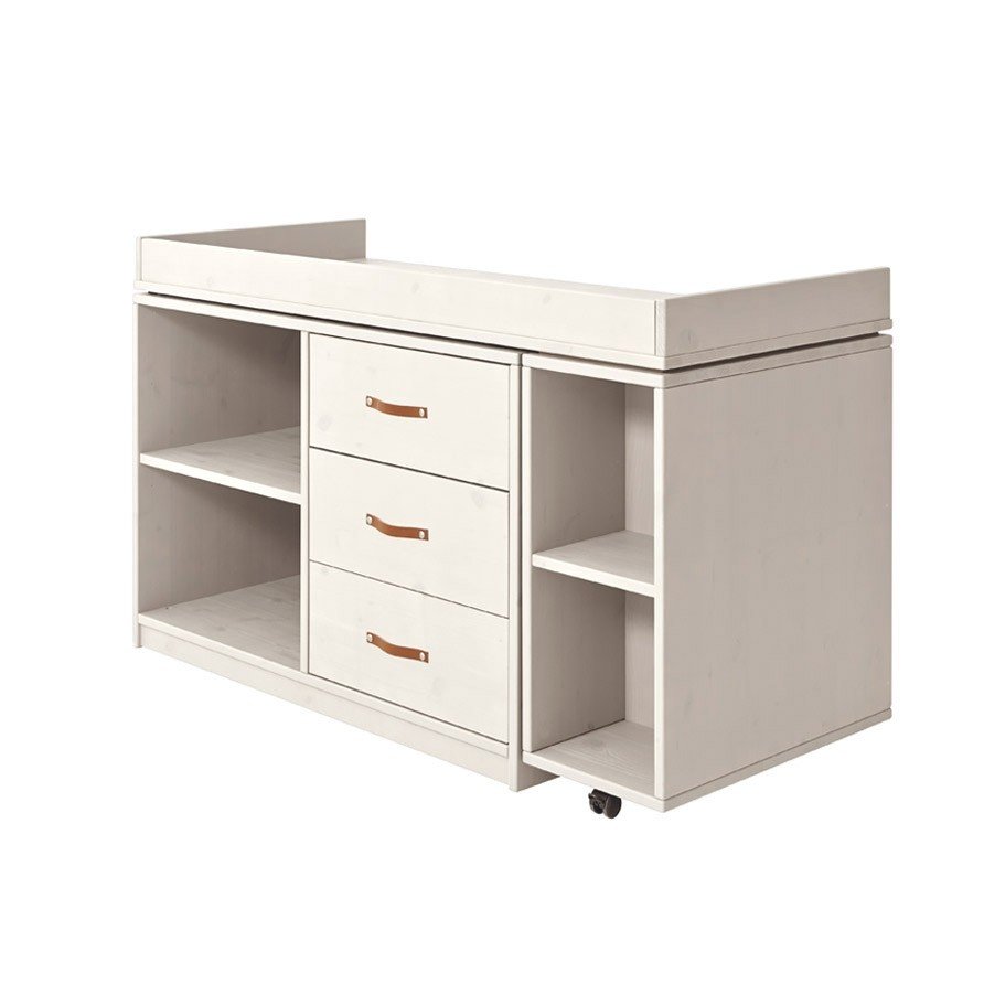Lifetime Schreibtisch Regalmodul Whitewash Mit Drehbarer