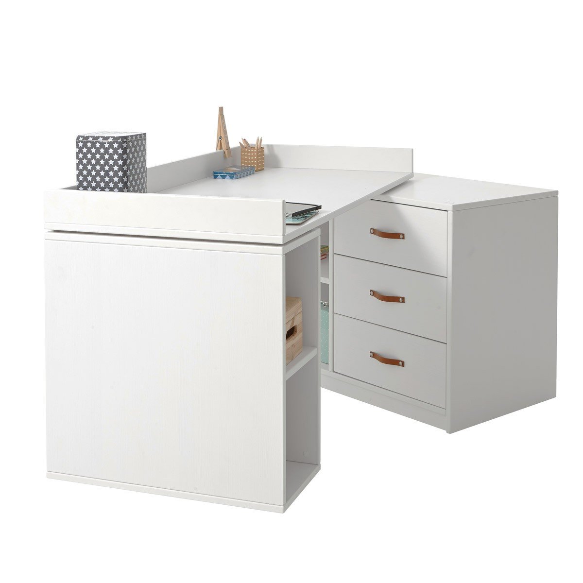 Lifetime Schreibtisch Regalmodul Weiss Mit Drehbarer Tischplatte