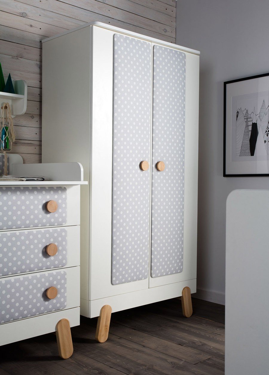 Nature Kid I'ga Kleiderschrank 2-türig mit Textilien im ...