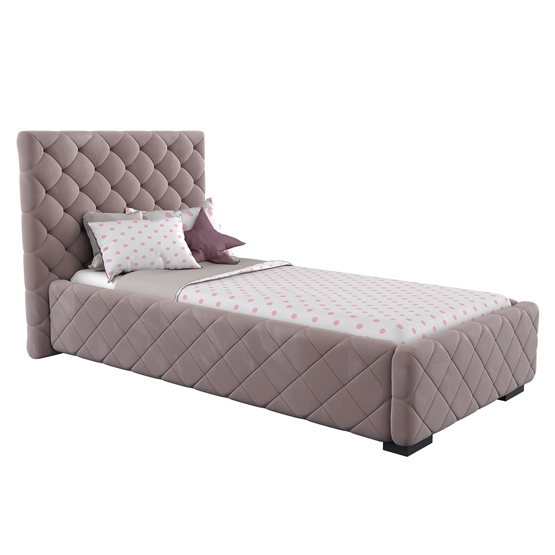Kinder Polsterbett 90x200 Viana In Rosa Bett mit bettkasten 90x200 cm. polsterbett viana in velour flamingo 14 90 x 200 cm