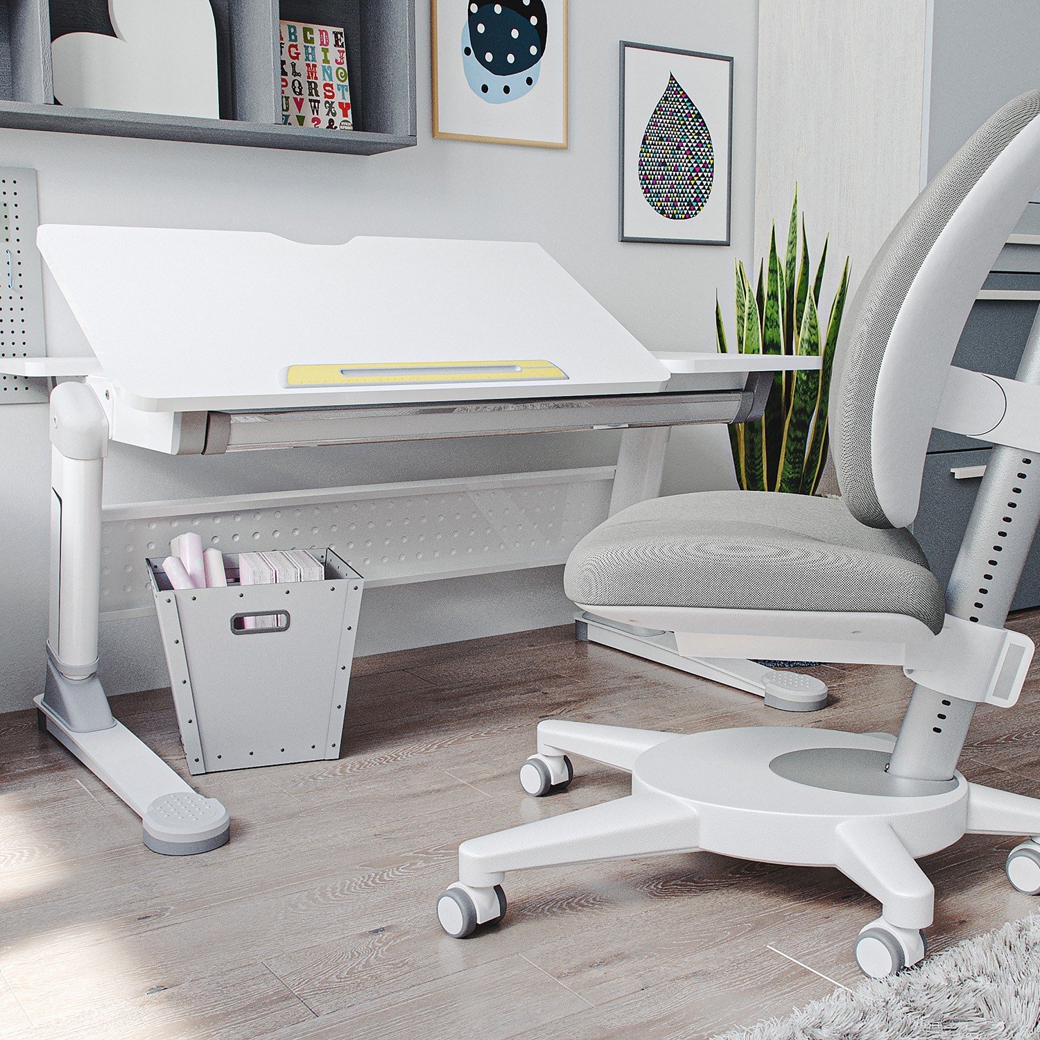 Set Luna Aus Schreibtisch Und Stuhl In Grau Nur Im Wallenfels Online Shop