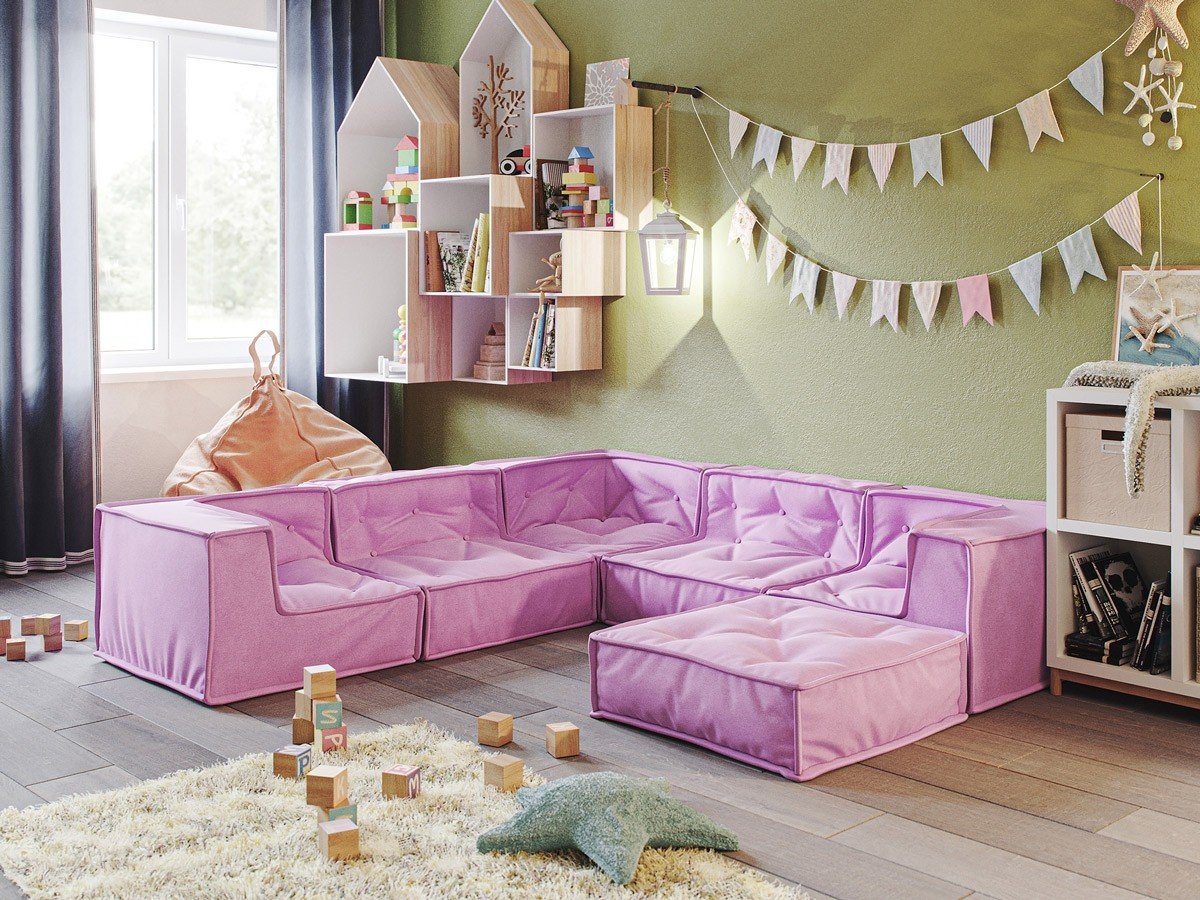Nature Kid: MyColorCube Kindersofa-Kombination aus 6 Teilen in rosa