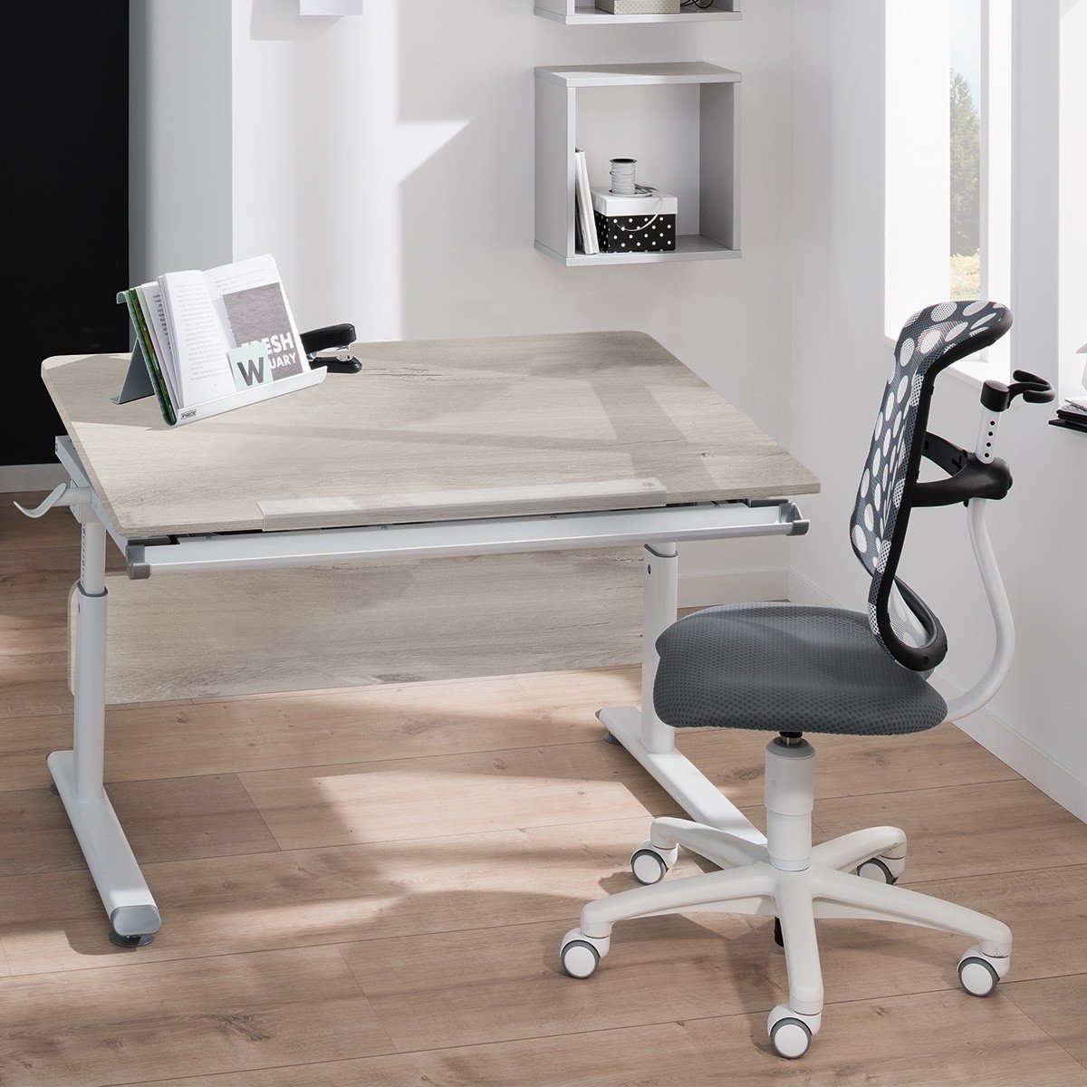 Paidi 105 Cm Schmaler Diego Schreibtisch In Weiss Eiche Nautic Wallenfels Onlineshop
