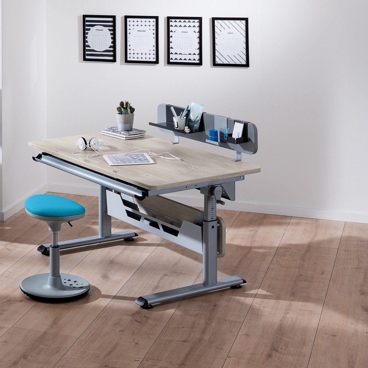 Paidi 105 Cm Schmaler Diego Schreibtisch In Silber Eiche Nautic Wallenfels Onlineshop