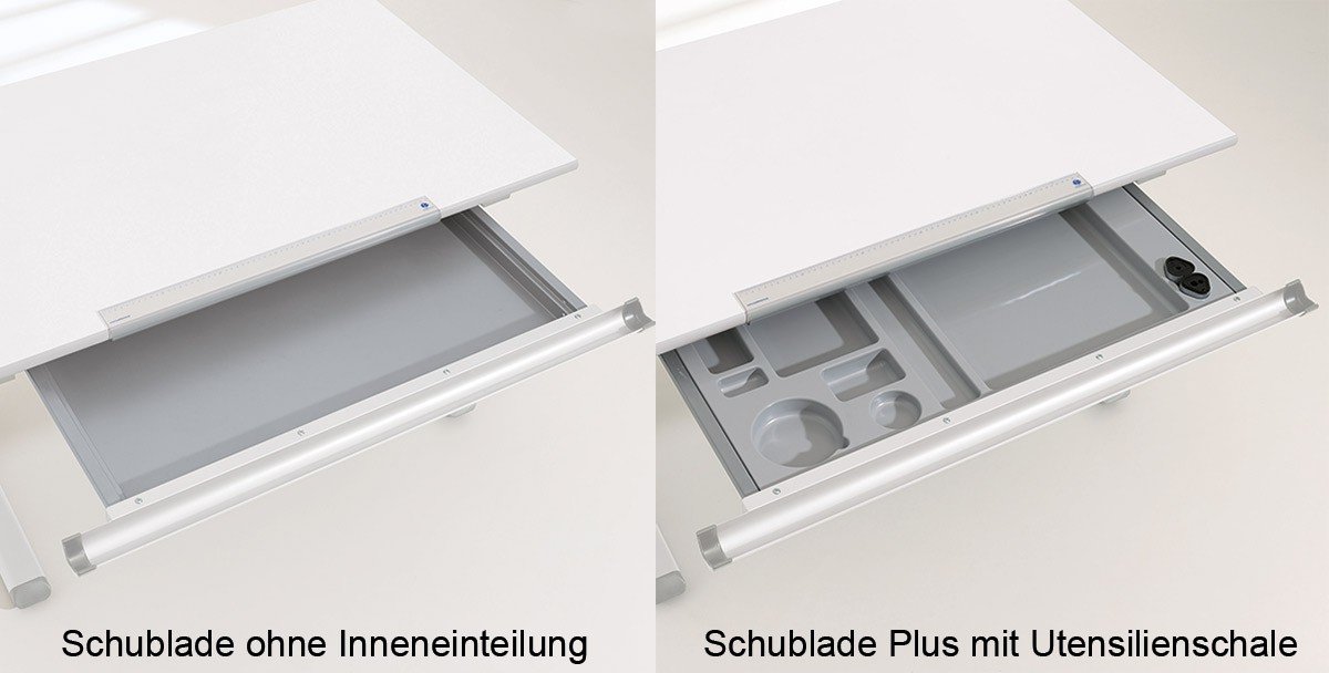 Paidi: 120 cm breiter Diego Schreibtisch in silber/ Eiche