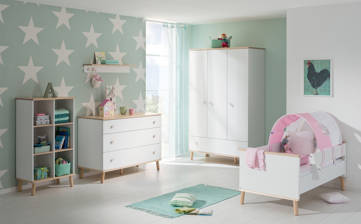 Neu Paidi Ylvie Kleiderschrank Dreiturig Mit Schublade Weiss