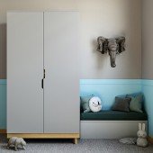 Kleiderschrank Linus, hellgrau