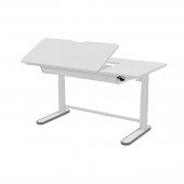 Schreibtisch Ergo, linke Seite neigbar, deckend weiß