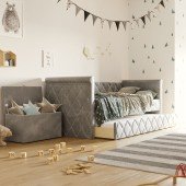 Set: Sofabett Vilena mit Spielzeugkiste Vali - Grey