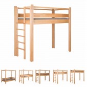 destyle Basisbett 100 S, Buche natur (Leiter an der Schmalseite) 90x200cm