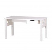 Study White Schreibtisch mit Schublade, weiß (B 122 cm)