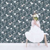 Fototapete - Symphonie der Rosen, Dunkelblau (Vliestapete)