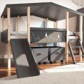 Hausbett Cory Anthrazit schwarz/ Kiefer