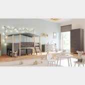 Kinderzimmer Set 7-teilig Cory 90x200cm, Anthrazit