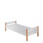 Infanscolor Bett mit Buchepfosten/ weiß, 90 x 200 cm