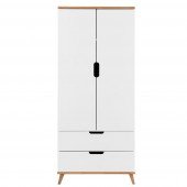 Infanscolor Kleiderschrank in Buche/ weiß