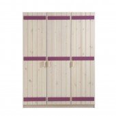 Kleiderschrank 804 mit 3 Türen, weiß/flieder