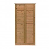 Schiebetüren-Kleiderschrank B 100 cm, gelaugt