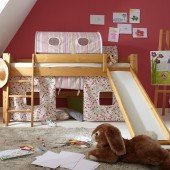 Toby Spielbett halbhoch mit Rutsche, Buche massiv (3 in 1 Bett)