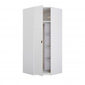 Eckkleiderschrank 94005 mit Drehtür, weiß (Endlossystem)