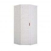 Eckkleiderschrank 94005 mit Drehtür, whitewash (Endlossystem)