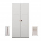 Erweiterbarer Kleiderschrank mit Drehtüren, B 100cm, deckend weiß (Endlossystem)