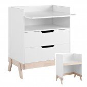 Wickelkommode MDF/ Birke in weiß